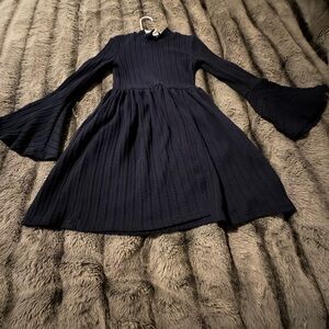 Elegant Navy Blue Kids Casual Dress